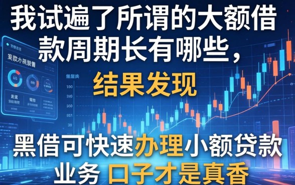 我试遍了所谓的大额借款周期长的有哪些，结果发现黑户可快速办理小额贷款业务的口子才是真香