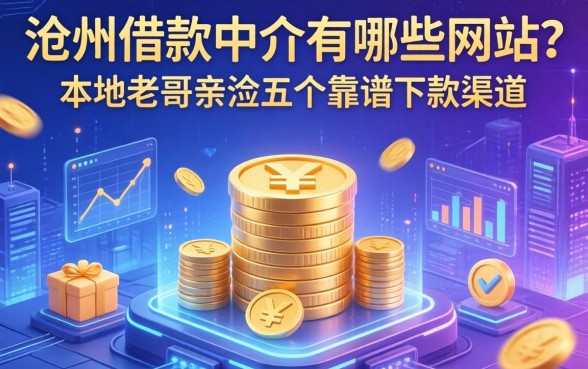 沧州借款中介有哪些网站?本地老哥亲测五个靠谱下款渠道