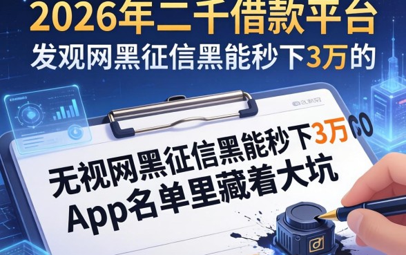 我翻遍了2026年的一两千借款平台,发现无视网黑征信黑能秒下3万的app名单里藏着大坑