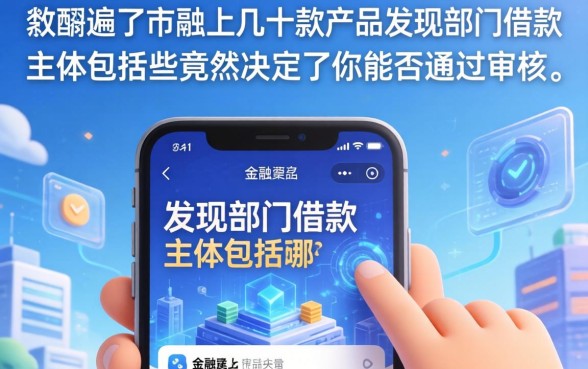 我翻遍了市面上几十款产品,发现部门借款主体包括哪些竟然决定了你能否通过审核