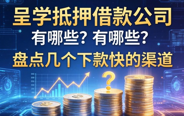 呈贡抵押借款公司有哪些？盘点几个下款快的渠道