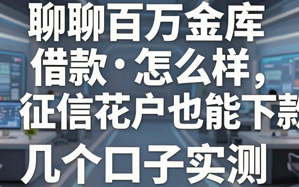 聊聊百万金库借款怎么样:征信花户也能下款的几个口子实测