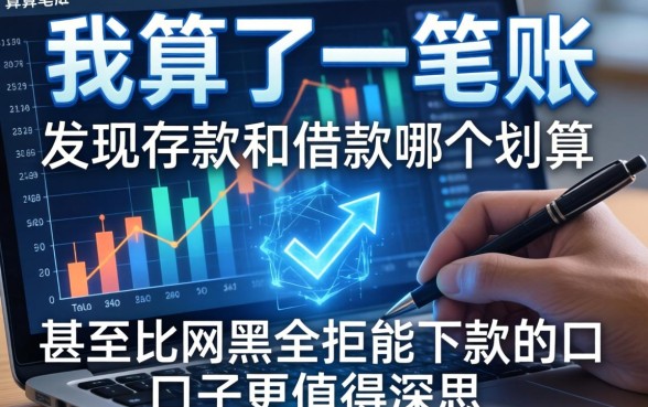 我算了一笔账，发现存款和借款哪个划算，甚至比网黑全拒能下款的口子更值得深思