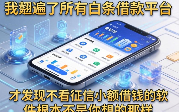 我翻遍了所有白条借款平台，才发现不看征信小额借钱的软件根本不是你想的那样
