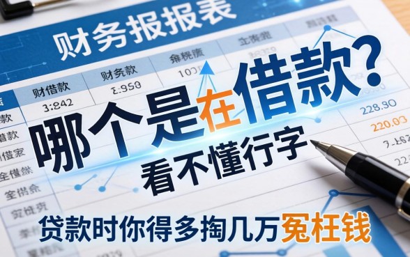 财务报表中哪个是借款?看不懂这行字,贷款时你得多掏几万冤枉钱