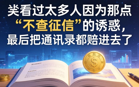 我看过太多人因为那点“不查征信”的诱惑，最后把通讯录都赔进去了