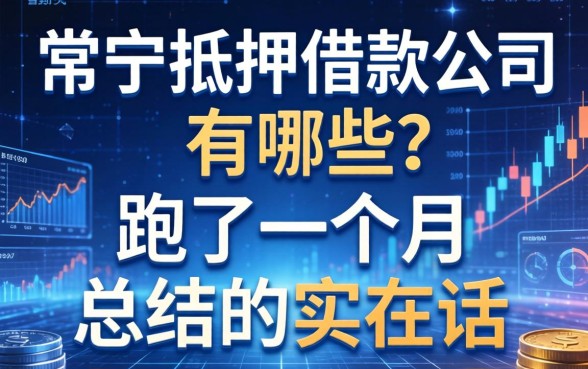 常宁抵押借款公司有哪些？我跑了一个月总结的实在话