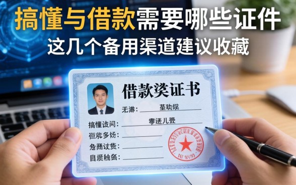 搞懂要借款需要哪些证件,这几个备用渠道建议收藏