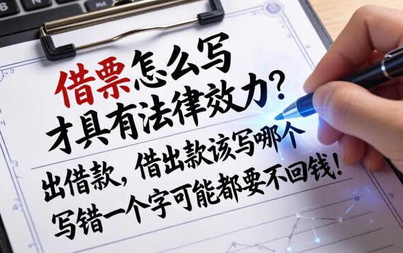 借条怎么写才具有法律效力？出借款和借出款该写哪个，写错一个字可能都要不回钱！