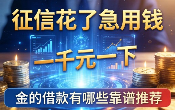 征信花了急用钱，一千元一下的借款有哪些靠谱推荐