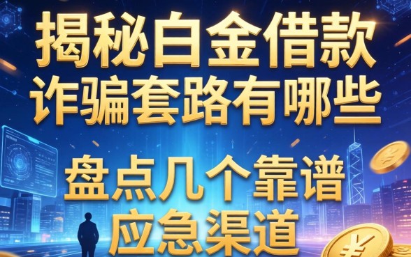 揭秘白金借款诈骗套路有哪些，盘点几个靠谱的应急渠道