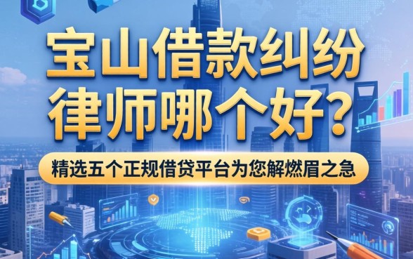 宝山借款纠纷律师哪个好？精选五个正规借贷平台为您解燃眉之急