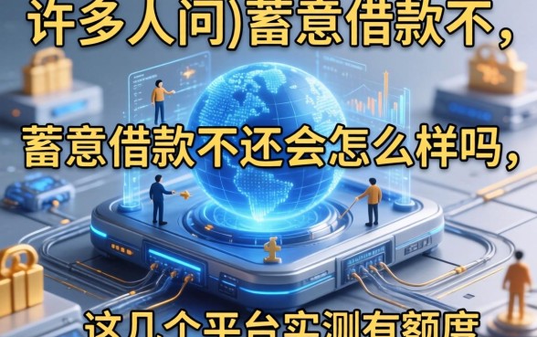 很多人问蓄意借款不还会怎么样吗，这几个平台实测有额度