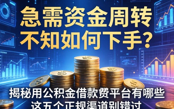 急需资金周转却不知如何下手？揭秘用公积金借款的平台有哪些，这五个正规渠道别错过
