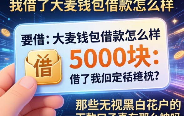 我借了5000块，大麦钱包借款怎么样？那些无视黑白花户的下款口子真有那么神吗