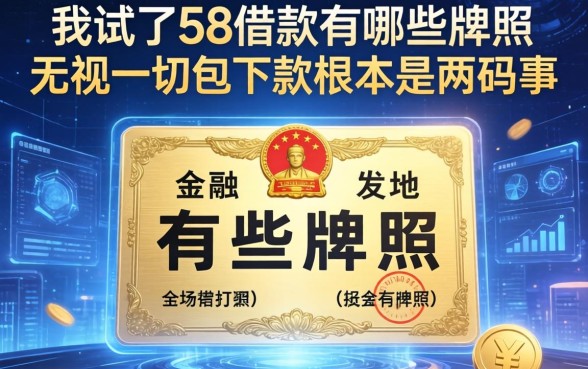 我试了58借款有哪些牌照，发现无视一切包下款根本是两码事
