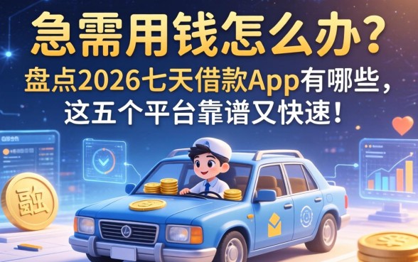 急需用钱怎么办？盘点2026七天借款app有哪些，这五个平台靠谱又快速！