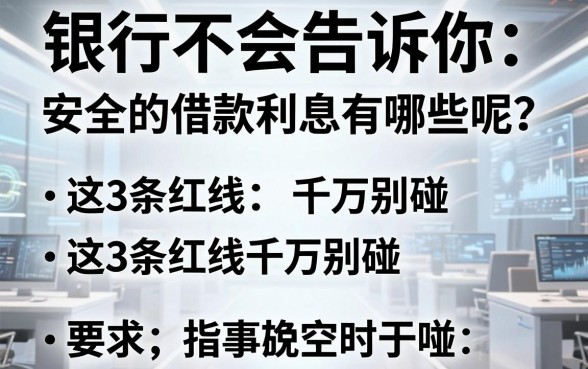 银行不会告诉你:安全的借款利息有哪些呢?这3条红线千万别碰
