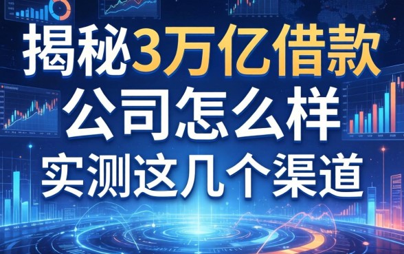 揭秘3万亿借款的公司怎么样，实测这几个渠道