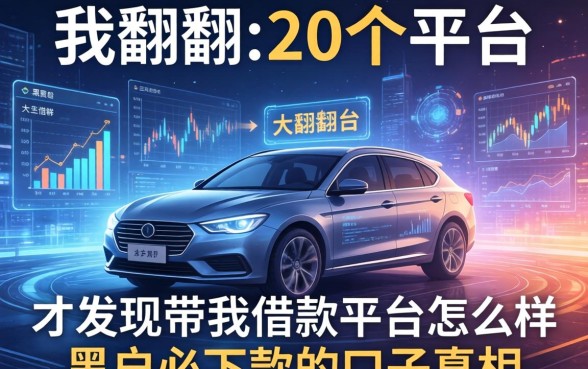 我翻了20个平台,才发现带我借款平台怎么样和黑户必下款的口子真相