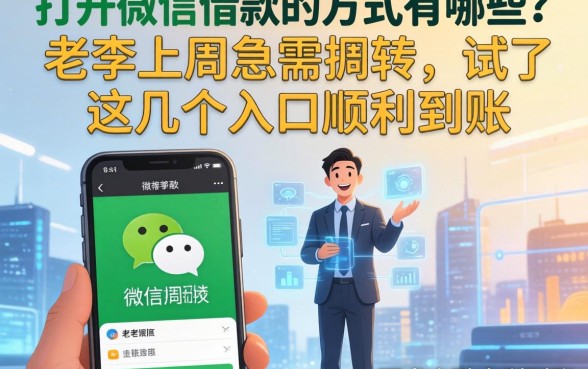 打开微信借款的方式有哪些?老李上周急需周转,试了这几个入口顺利到账