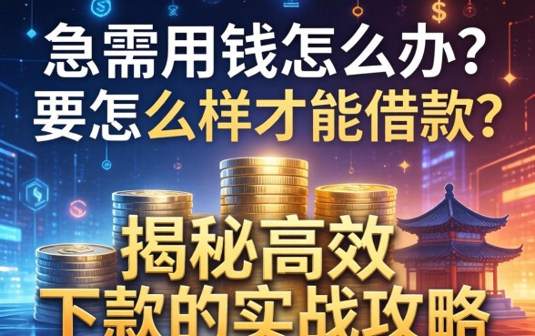 急需用钱怎么办？要怎么样才能借款？揭秘高效下款的实战攻略