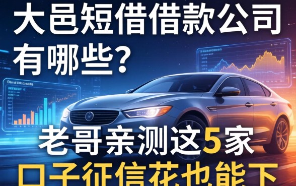 大邑短借借款公司有哪些？老哥亲测这5家口子征信花也能下