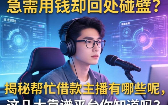 急需用钱却四处碰壁？揭秘帮忙借款的主播有哪些呢，这几大靠谱平台你知道吗？