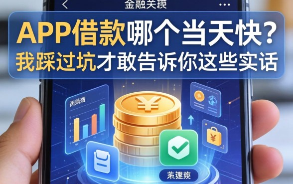 APP借款哪个当天快？我踩过坑才敢告诉你这些实话