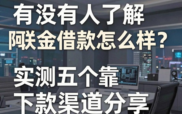 有没有人了解阿联金借款怎么样？实测五个靠谱下款渠道分享