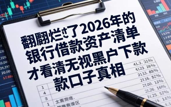 我翻烂了2026年的银行借款资产清单,才看清无视黑户下款的口子真相