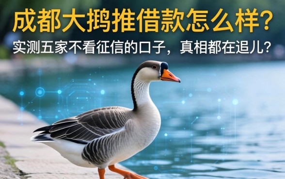 成都大鹅推借款怎么样？实测五家不看征信的口子，真相都在这儿了