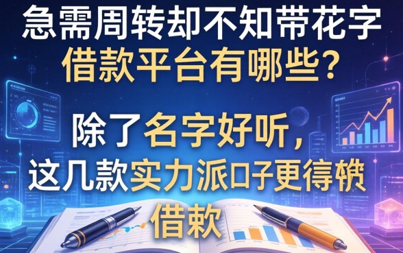 急需周转却不知带花字的借款平台有哪些？除了名字好听，这几款实力派口子更值得信赖