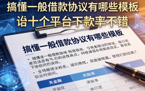 搞懂一般借款协议有哪些模板,这十个平台下款率不错