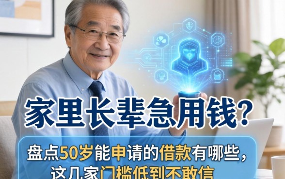 家里长辈急用钱？盘点50岁能申请的借款有哪些，这几家门槛低到不敢信
