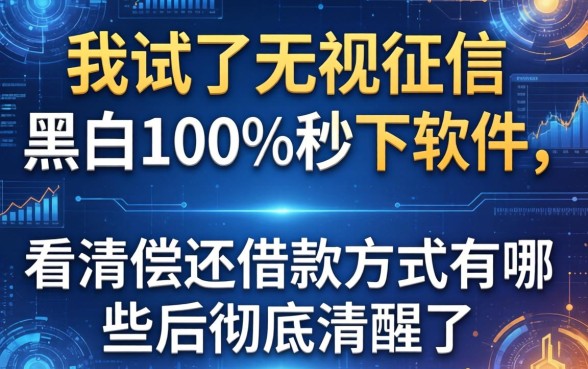 我试了无视征信黑白100%秒下软件，看清偿还借款方式有哪些后彻底清醒了