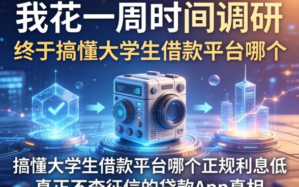 我花了一周时间调研,终于搞懂大学生借款平台哪个正规利息低以及真正不查征信的贷款app真相