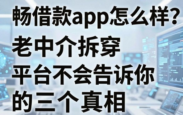 畅借款app怎么样?老中介拆穿平台不会告诉你的三个真相