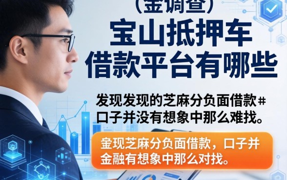 我调查了宝山抵押车借款平台有哪些，发现芝麻分负面借款的口子并没有想象中那么难找