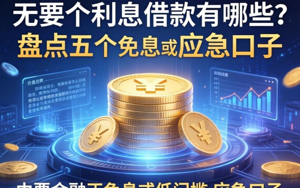 不需要利息的借款有哪些？盘点五个真正免息或低门槛的应急口子