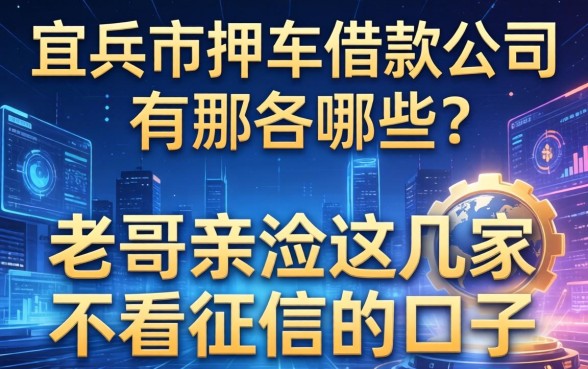 宜春市押车借款公司有哪些？老哥亲测这几家不看征信的口子