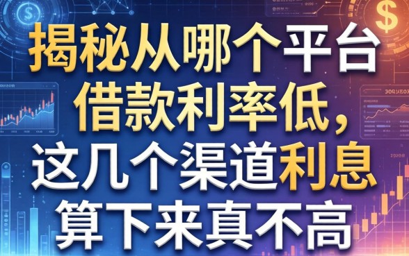 揭秘从哪个平台借款利率低，这几个渠道利息算下来真不高