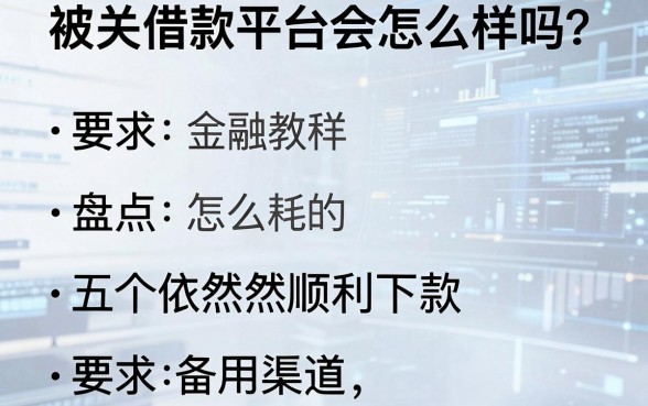被关借款平台会怎么样吗？盘点五个依然顺利下款的备用渠道