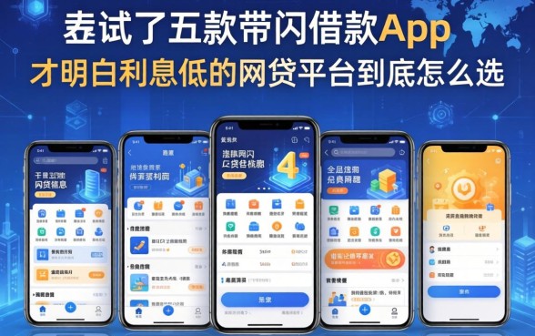 我试了五款带闪的借款app，才明白利息低的网贷平台到底怎么选