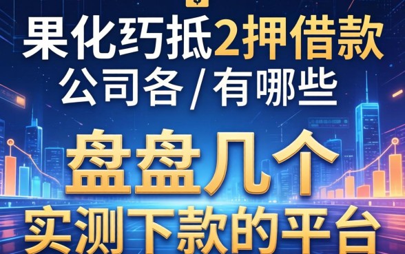 从化抵押借款公司有哪些？盘点几个实测下款的平台