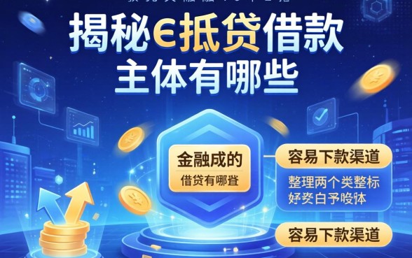 揭秘e抵贷的借款主体有哪些,整理两个容易下款的渠道