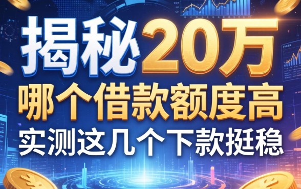 揭秘20万哪个借款额度高，实测这几个下款挺稳