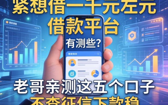 手里紧想借一千元左右的借款平台有哪些？老哥亲测这五个口子不查征信下款稳