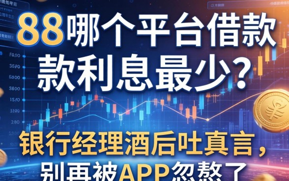 88哪个平台借款利息最少？银行经理酒后吐真言，别再被APP忽悠了
