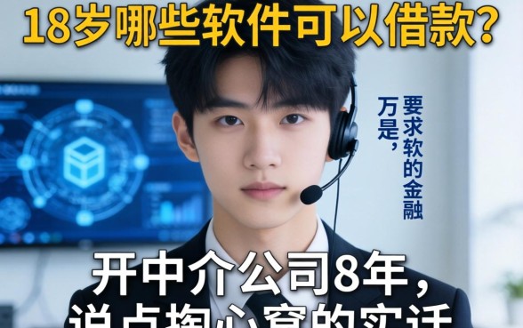 18岁哪些软件可以借款？开中介公司8年，说点掏心窝的实话